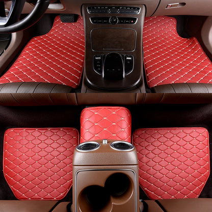 5 pcs Waterproof Leather Car Floor Mats Universal Auto Foot Pad Protector Car Accessories Interior Automobile Interior Carpet
