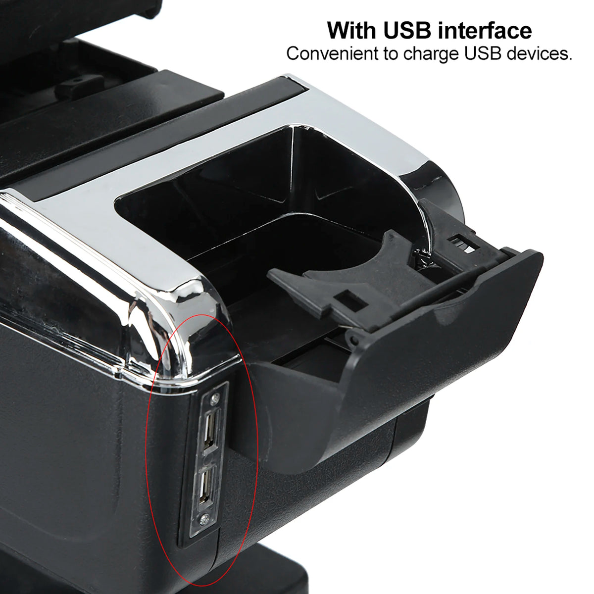 Universal Car Center Console Armrest Box Container Adjustable with USB Interface