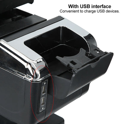 Universal Car Center Console Armrest Box Container Adjustable with USB Interface