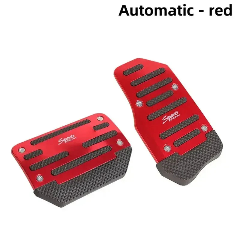 2pc Non-Slip Aluminum Alloy Car Pedal Pads, Automatic Transmission Brake & Gas Pedal Covers Auto SUV ATV Replacement Accessories