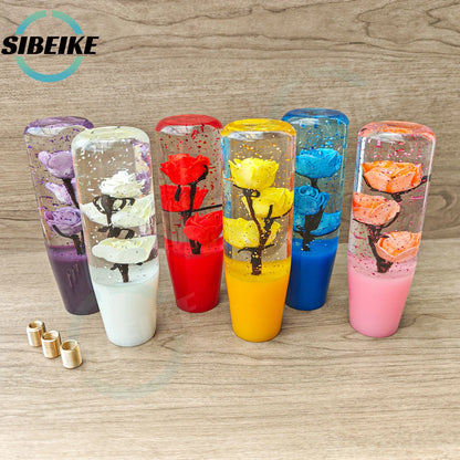 15CM Universal Transparent Flower Gear Shift Knob Car Manual Shifter Head Shift Knob Stick