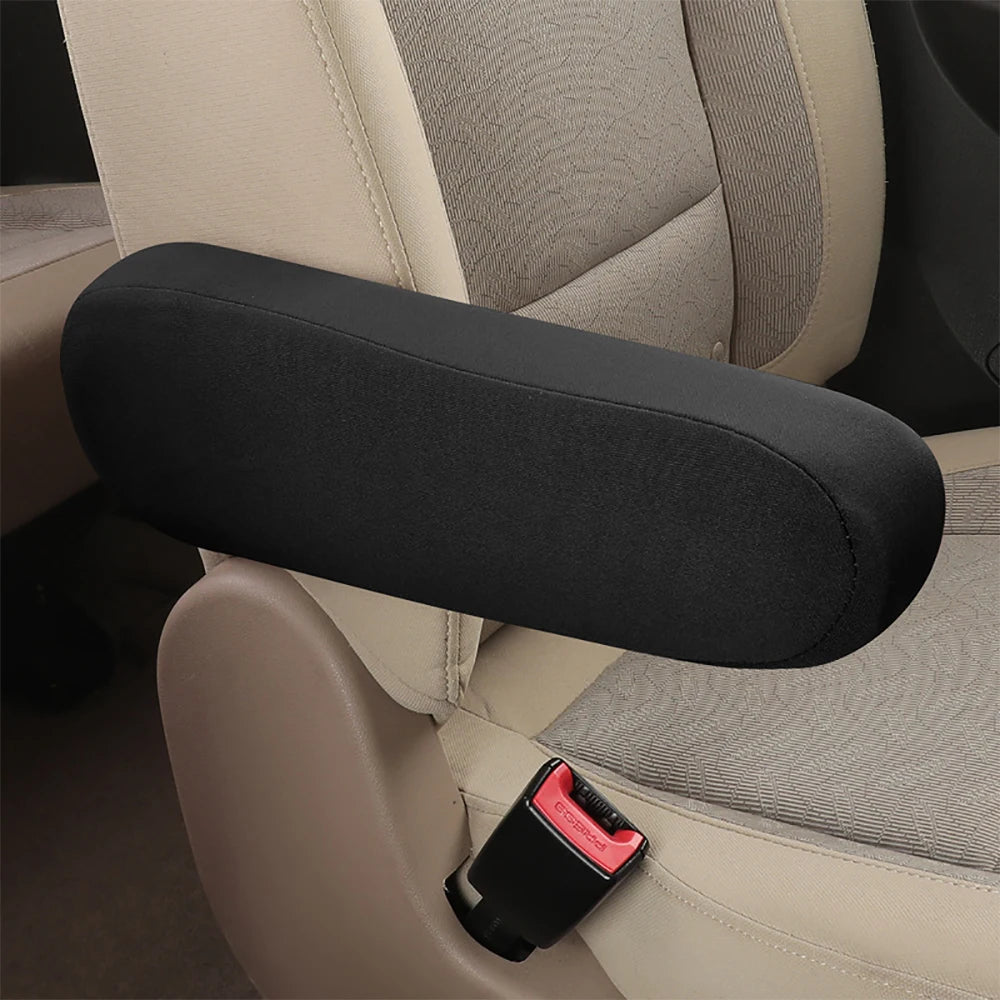 Car Front Seats Armrests Cover Universal Auto Centre Console Armrest Protector Covers Soft Comfortable Elastic Cloth Covers