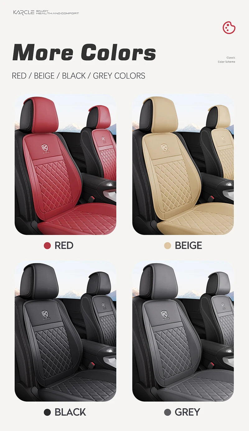 Karcle Nappa Leather Car Seat Cover Surround Bottom Car Seat Cover Full Set Durable Car Seat Protection Cushion Car Accessories