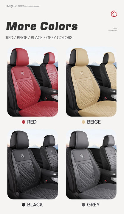 Karcle Nappa Leather Car Seat Cover Surround Bottom Car Seat Cover Full Set Durable Car Seat Protection Cushion Car Accessories