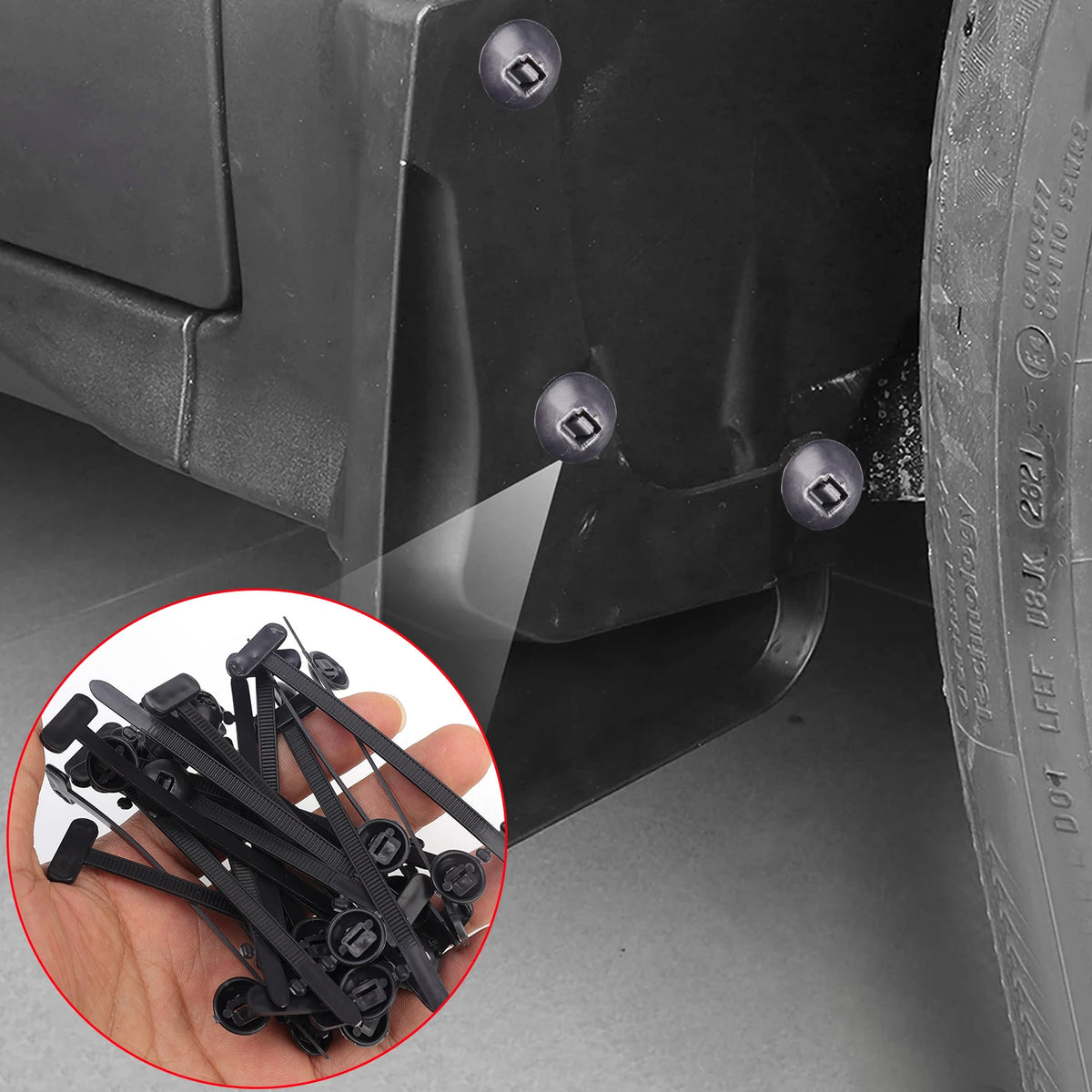 Universal Nylon Cable Tie Buckle Auto Fastener Screw Replacement Clip Car Fender Trunk Engine Guard Panel Wire Management Secure