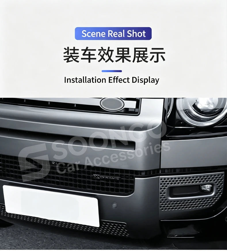 For Land Rover Defender 90 110 130 2020-2026 X-DYNAMIC Car Front Grille Emblem Side Badge Logo Decorative Strip Modified Sticker