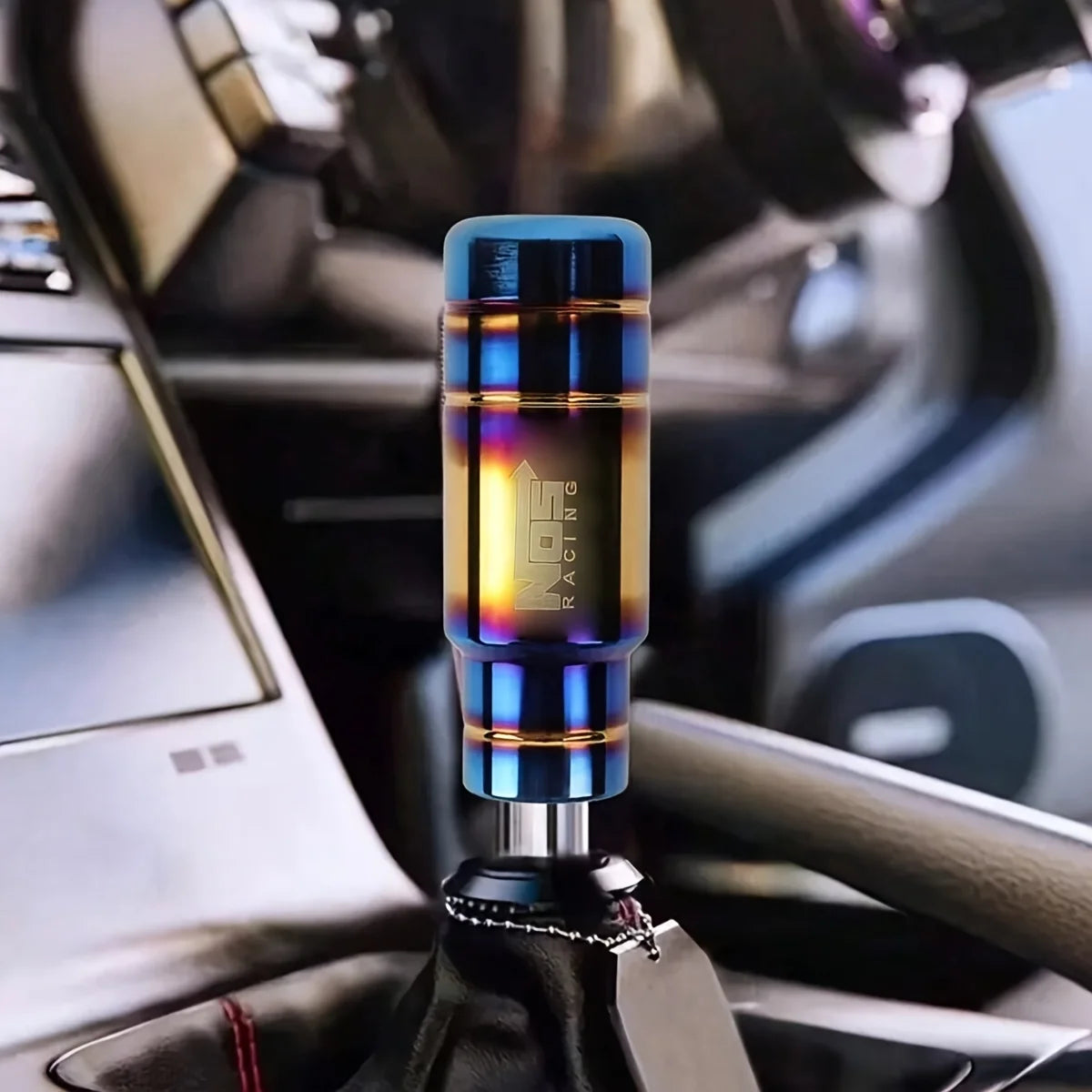 1pc 5.12-inch Aluminum Alloy JDM-style Shift Knob - Suitable for Both Manual and Automatic Transmission Cars. Featuring an Ergon