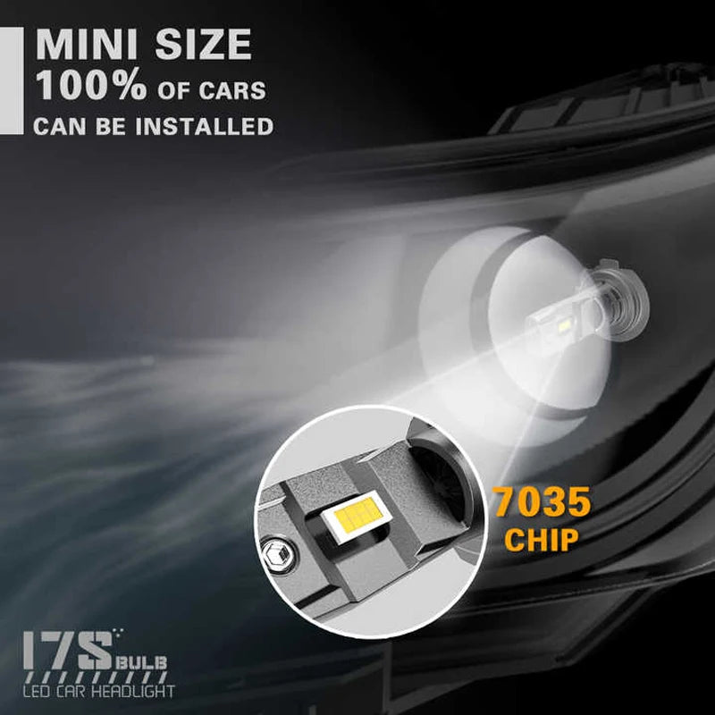 Kit Lâmpada LED H7/H4/H11 80W 20000LM 6000K - com Turbo Fan