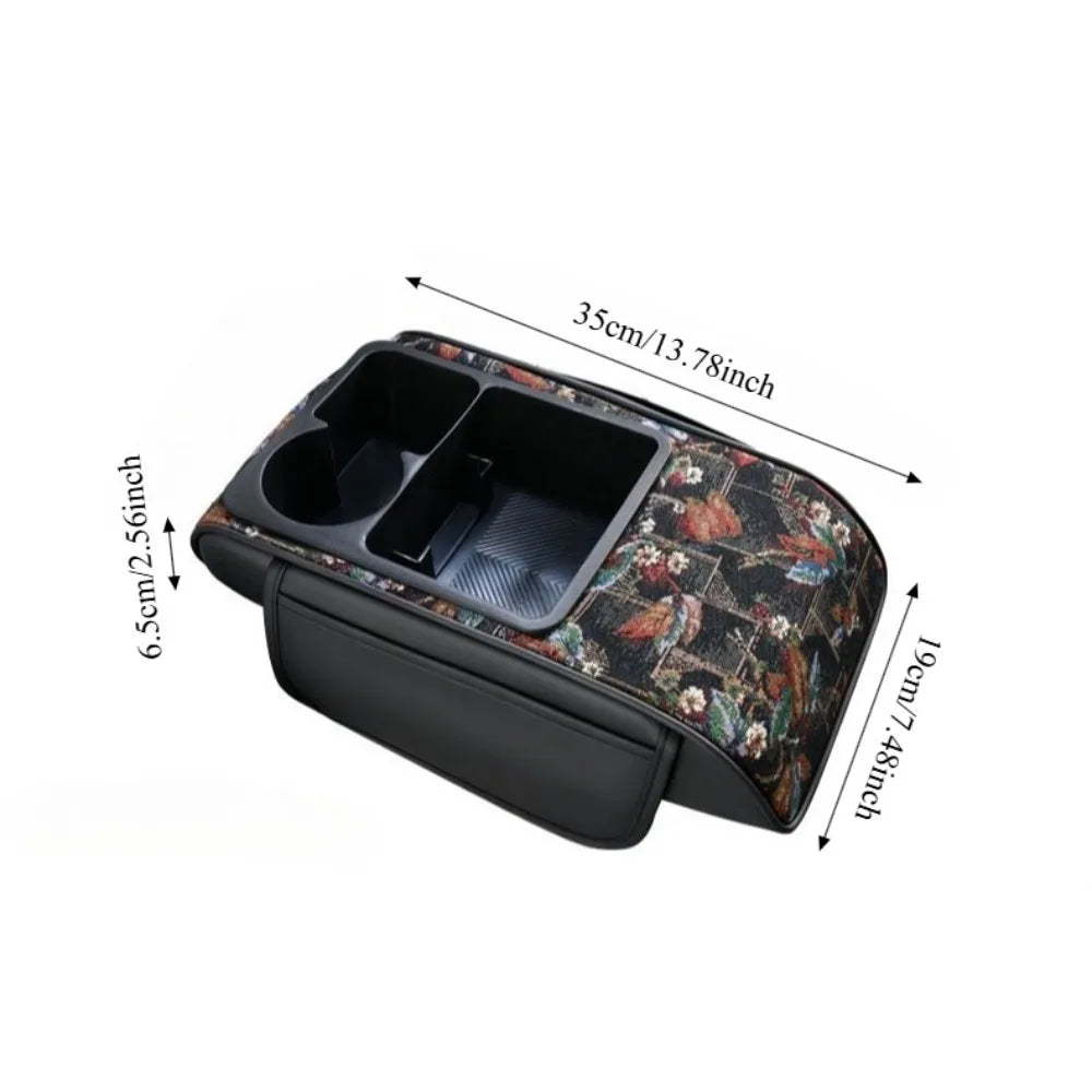 Universal Car Armrest Cushion with Storage Organizer, Soft Center Console Pad for Most Cars