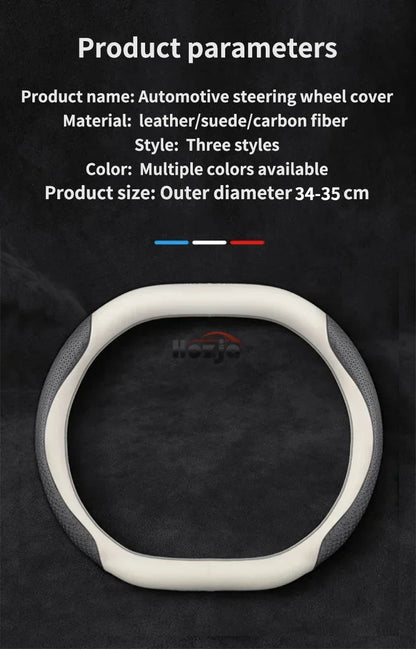 Leather car steering wheel cover suitable for Kia Sportage GT-Line RHD, K5 GT-Line RHD, EV6 RHD, EV9 RHD, Carnival RHD K4 RHD