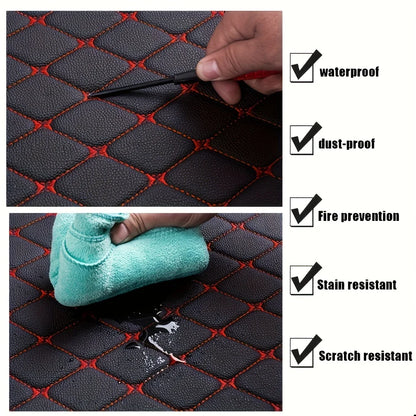 5PCS Car Floor Mats Universal Car Floor Mat Protector Waterproof Anti-fouling Leather Floor Mats Car Interior Accessories