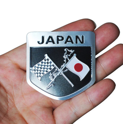 Japan Flag Shield Emblem Badge Car Sticker Japanese Flag Badge Body Bumper Styling Decor Sticker Badge Universal Car Accessories