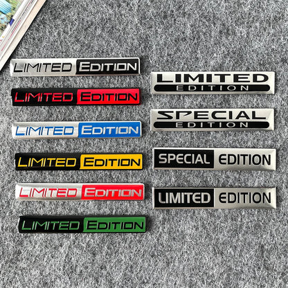 1 Pair 3D Aluminum Car Stickers Emblem Limited Edition Styling Badge Decals Auto Door Bumper Trunk Body Side Decor Accessories