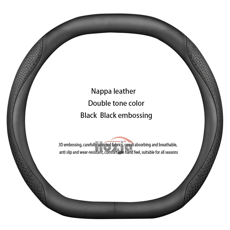 Leather car steering wheel cover suitable for Kia Sportage GT-Line RHD, K5 GT-Line RHD, EV6 RHD, EV9 RHD, Carnival RHD K4 RHD