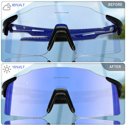 Kapvoe 2026 Photochromic Cycling Sunglasses Rimless Men Running Outdoor Sports Bike Glasses MTB Glasses Eyewear Bicycle Goggles