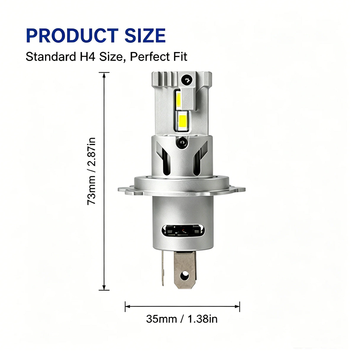 Lâmpada LED H7/H4 Automotiva Mini 30000LM 6000K - com Turbo Fan