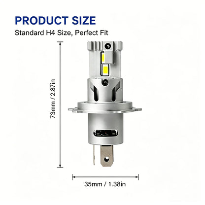 Lâmpada LED H7/H4 Automotiva Mini 30000LM 6000K - com Turbo Fan