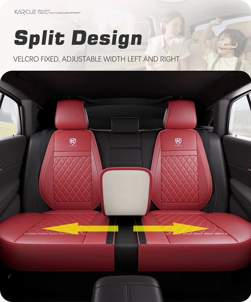 Karcle Nappa Leather Car Seat Cover Surround Bottom Car Seat Cover Full Set Durable Car Seat Protection Cushion Car Accessories