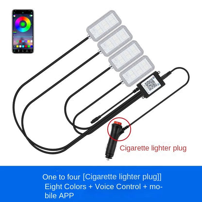New Neon LED Car Interior Ambient Foot Strip Light Kit Accessories Backlight Remote App Music Control Auto RGB Decorative Lamps
