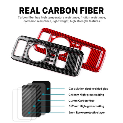 Real Soft Carbon Fiber Sticker For Ford Mustang GT Dark Horse EcoBoost 2024 2025 2026 LHD RHD Car Headlight Switch Interior Trim