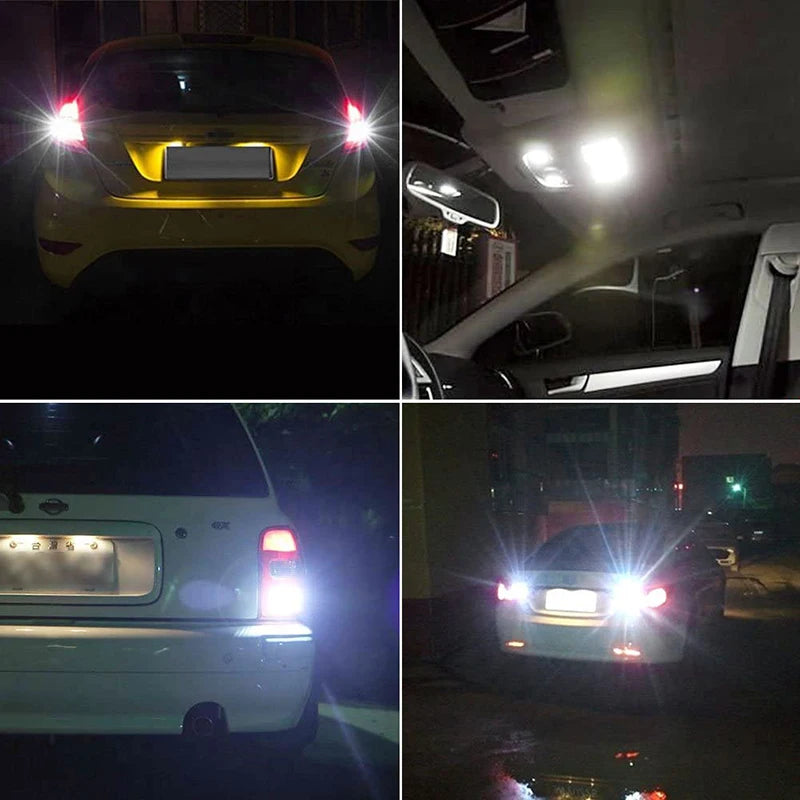 2/4/8 PCS Super Bright 1156 BA15S 1157 BAY15D LED Bulbs 12V 4014-45SMD 6500K White Car Reverse Parking Brake Turn Signal Lights