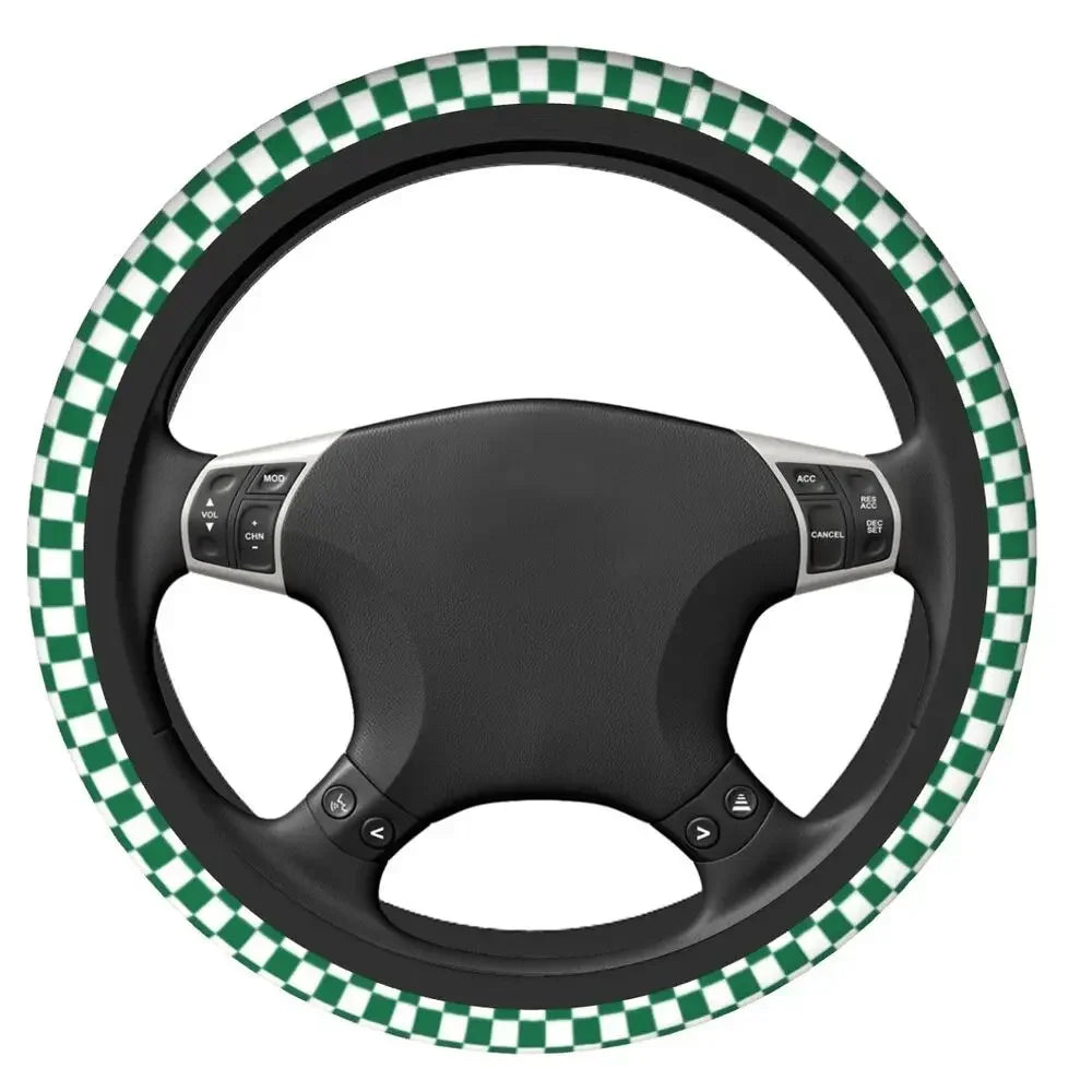 Ten color checkerboard pattern car steering wheel cover Universal 15-inch steering wheel cover
