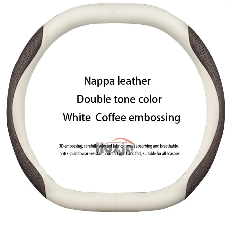 Leather car steering wheel cover suitable for Kia Sportage GT-Line RHD, K5 GT-Line RHD, EV6 RHD, EV9 RHD, Carnival RHD K4 RHD