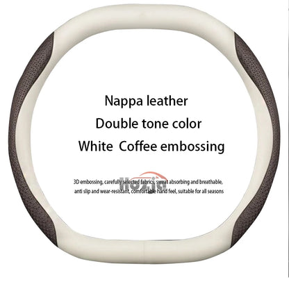 Leather car steering wheel cover suitable for Kia Sportage GT-Line RHD, K5 GT-Line RHD, EV6 RHD, EV9 RHD, Carnival RHD K4 RHD