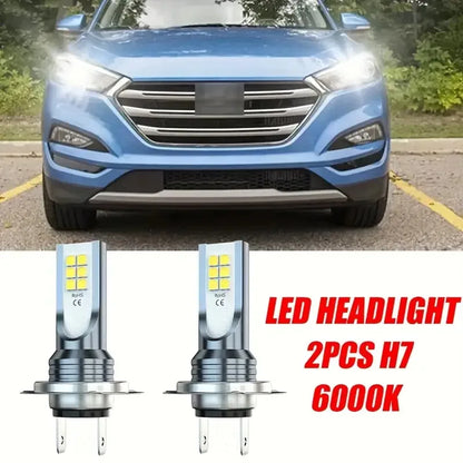 Kit Lâmpada LED H7 12SMD 4 Peças - Farol Alto/Baixo Branco 6000K