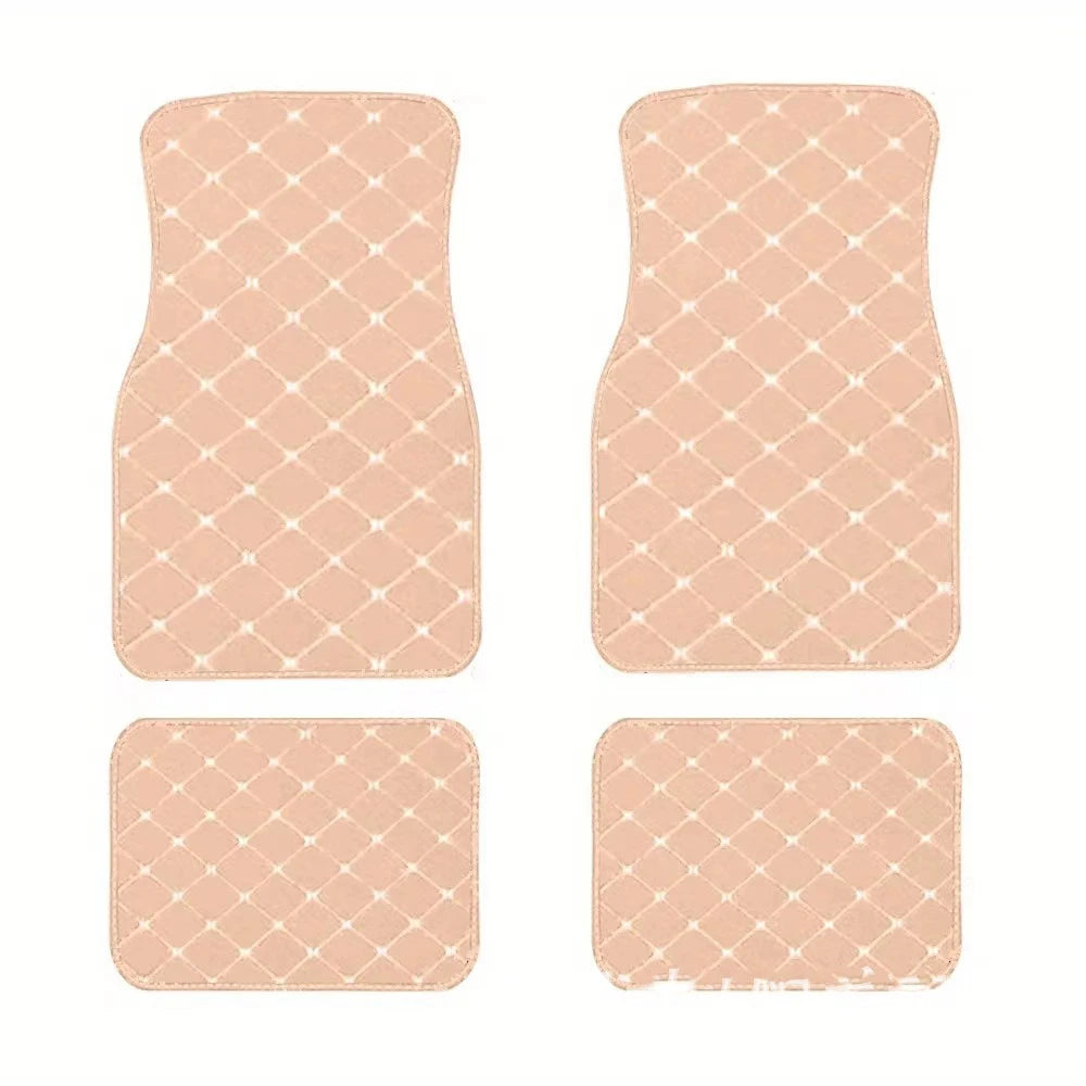4 pcs Waterproof Leather Car Floor Mats Universal Auto Foot Pad Protector Automobile Interior Carpet Accessories Interior
