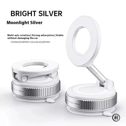 Strong Magnetic Car Phone Holder Foldable Design 360° Adjustable Vacuum Mount for Car/Desk/Bathroom/Universal Use
