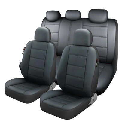 Lux Artificial PU Leather Car Seat Cover Universal Size Full Set Airbag Compatible Fit Most Cars