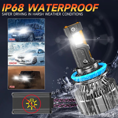 Kit Lâmpada LED Alta Potência H7/H11/H1/H4 6000K - 2 Peças 12V