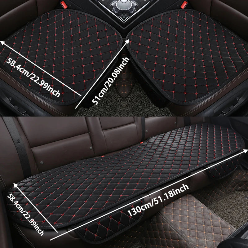 Kcimo 3Pcs Cotton and linen Car Seat Cover Set Universal Car Seat Cover Cushion Car Seat Protector Interior Car Accessories