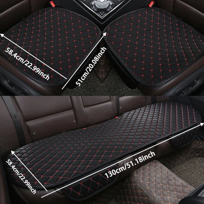 3Pcs Cotton and linen Car Seat Cover Set Universal Car Seat Cover Cushion All Season Car Seat Protector Interior Car Accessories
