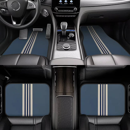 4Pc, Car Floor Mats with a Sophisticated Appearance and Iconic Striped Pattern Design, Perfectly Designed with Personalized Patterns, Suitable for Cars, Trucks, and Suvs, Durable and Easy to Clean, Suitable for All Seasons, P