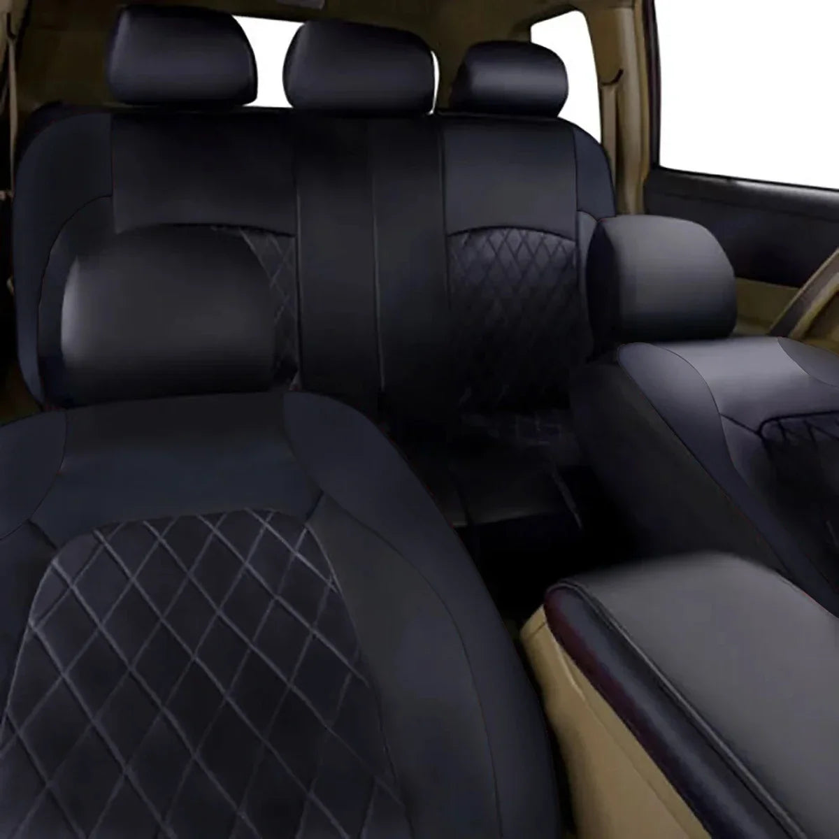 PU Leather Car Seat Cover - Universal, Waterproof, for Sedan, SUV, Pickup Truck, All Seasons