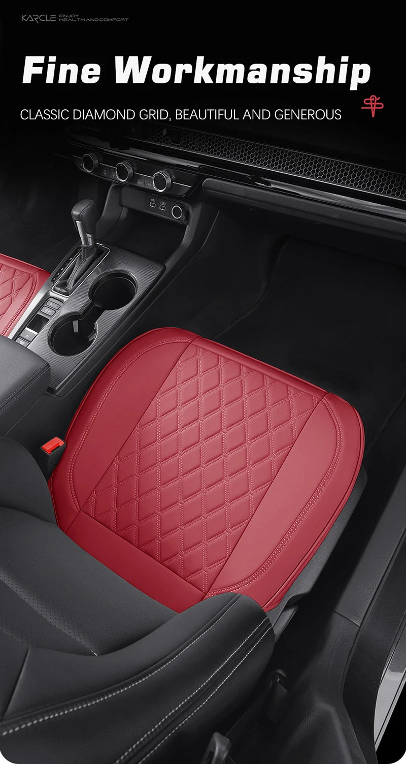 Karcle Nappa Leather Car Seat Cover Surround Bottom Car Seat Cover Full Set Durable Car Seat Protection Cushion Car Accessories