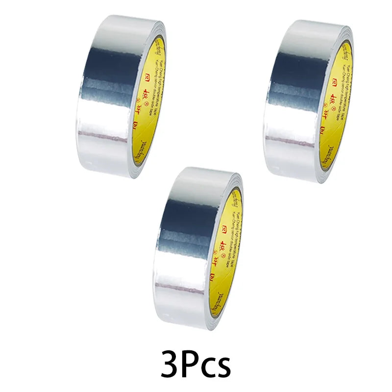 1 Roll High Temperature Resistant Aluminum Foil Tape, Waterproof and Oil-Proof, Flame-Retardant and Sun-Proof, Hand-Tearable