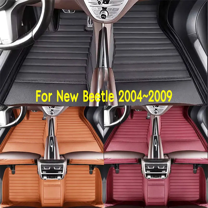 Car Floor Mats Suitable for New Beetle 2004~2009 Anti slip and wear-resistant PU leather car interior mat