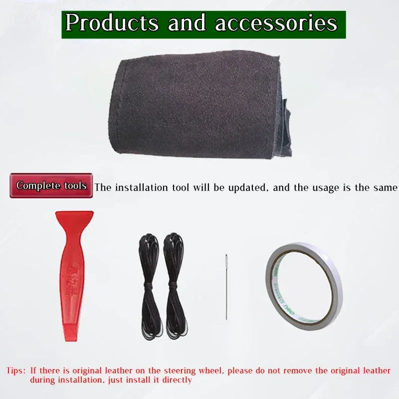 Car Steering Wheel Cover Suede Leather Steering Wrap Cover For Audi A2 8Z A3 8L Sportback A4 B6 Avant A6 C5 A8 D2 TT 8N S3