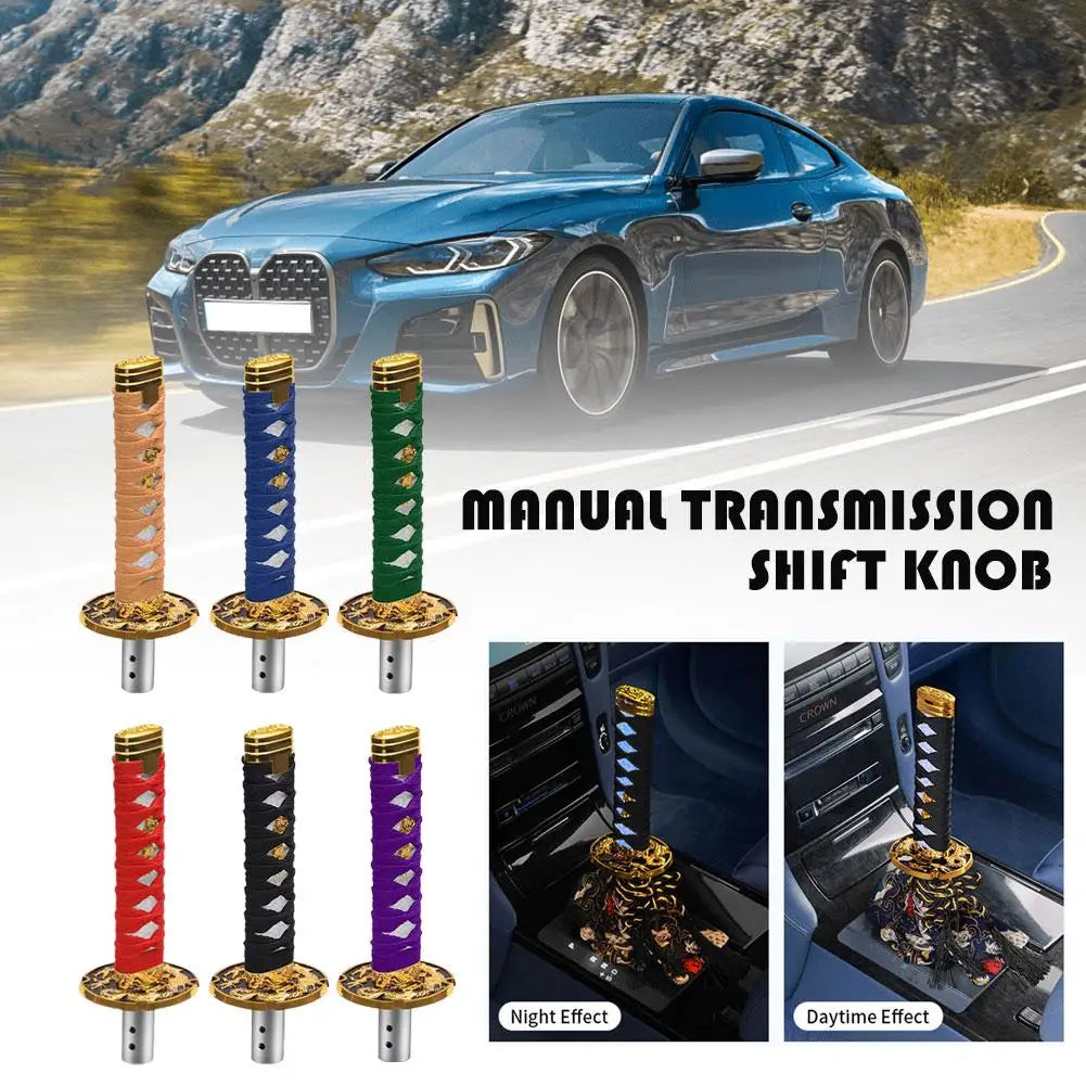 Katana Samurai Sword Shift Knob Shifter With Adapters Manual Transmission Gear Shift knob Warrior Sword Shift Knob Adapter 15mm