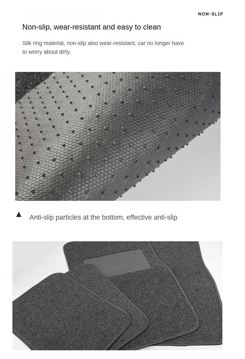 PVC Plush Car Floor Mats Non-Slip Wear-Resistant Easy-Clean Car Carpet Velcro Backed Car Floor Mats Suitable For All Seasons