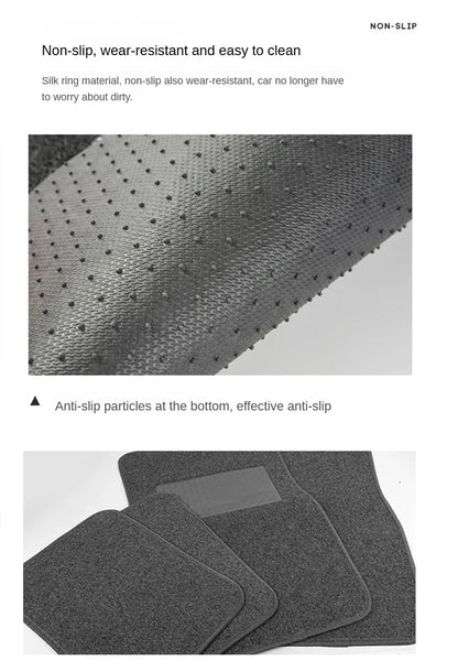 PVC Plush Car Floor Mats Non-Slip Wear-Resistant Easy-Clean Car Carpet Velcro Backed Car Floor Mats Suitable For All Seasons