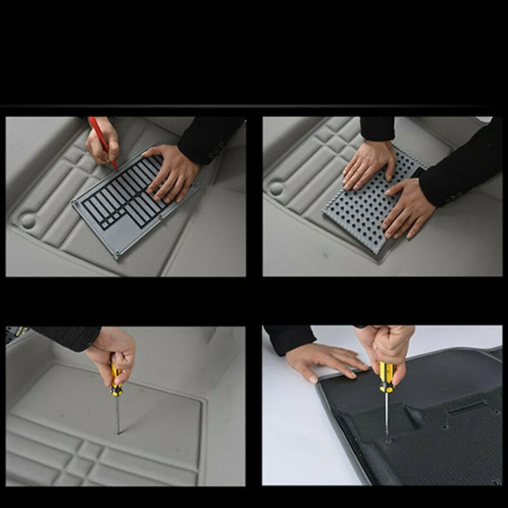 Car Carpet Plate Floor Pad Heel Foot Mat Pedal Patch Black PVC Waterproof Auto Anti-skid Pad Universal Interior Accessories