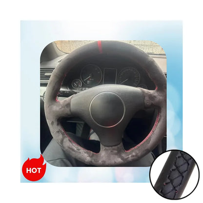 Car Steering Wheel Cover Suede Leather Steering Wrap Cover For Audi A2 8Z A3 8L Sportback A4 B6 Avant A6 C5 A8 D2 TT 8N S3