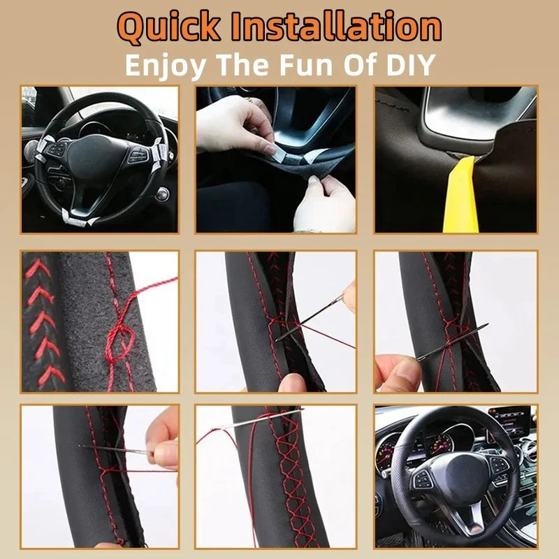 Car Steering Wheel Cover For Alfa Romeo 159 2005-2012 Brera Spider Sportwagon Suede Leather Car Accessories Steering Wrap