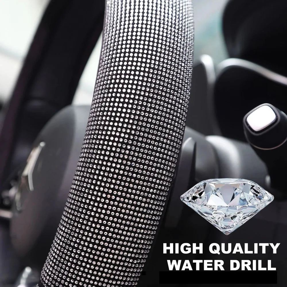 Crystal Car Steering Wheel Cover Bling Diamond Car Steering Wheel Cover RhinestonesAuto Interior Decoration Accessories