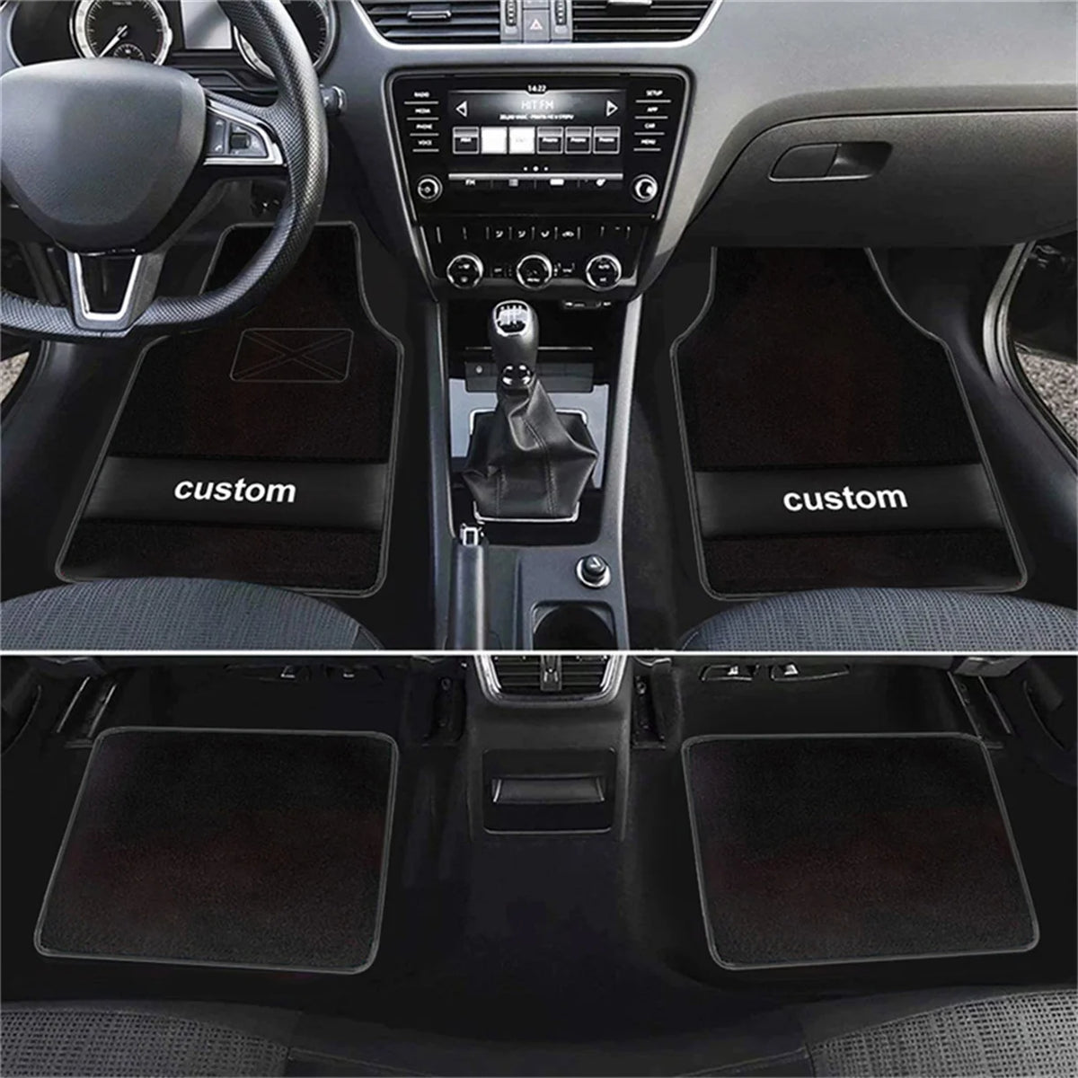 Custom Text  Car Floor Mats Universal Automotive Car Mat Full Set Of 4 Front And Rear Car Carpet  Auto Interior Accessories