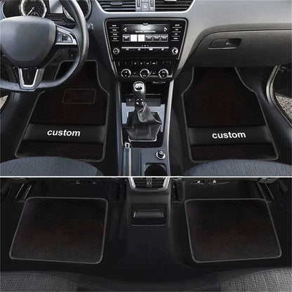 Custom Text  Car Floor Mats Universal Automotive Car Mat Full Set Of 4 Front And Rear Car Carpet  Auto Interior Accessories